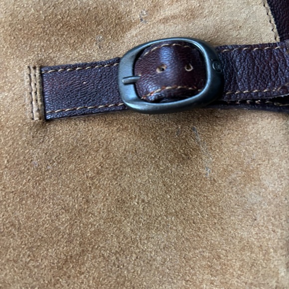 Born brand brown and tan leather and suede mid calf boots women’s size 7 - Picture 5 of 7